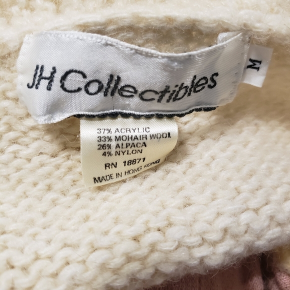 VTG JH Collectibles Womans Mohair Alpaca Blend Sweater Vest MED Cableknit Yellow - Picture 8 of 8